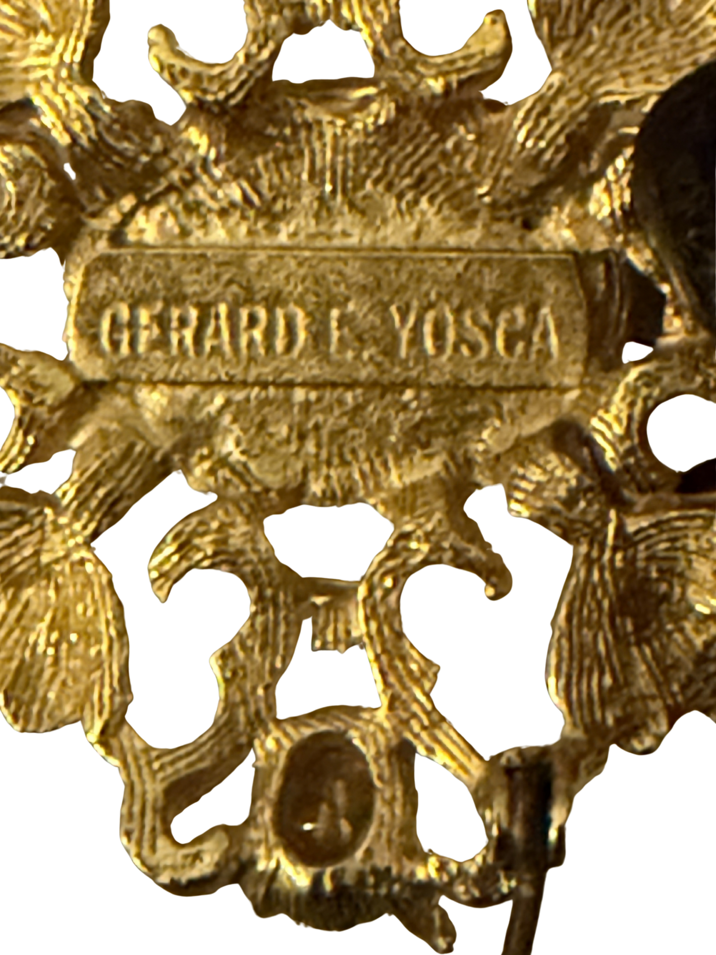 Vintage Gerard Yosca Cameo Brooch – Signed Designer Pin