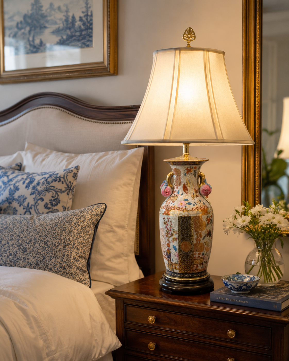Imari-Style Hand-Painted Porcelain Table Lamp
