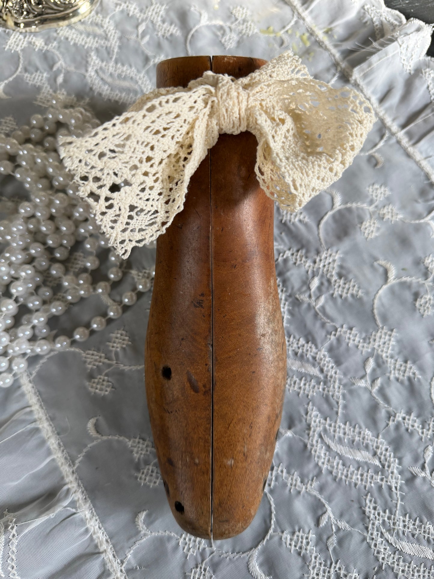 Vintage Wooden Shoe Form (9" Tall)