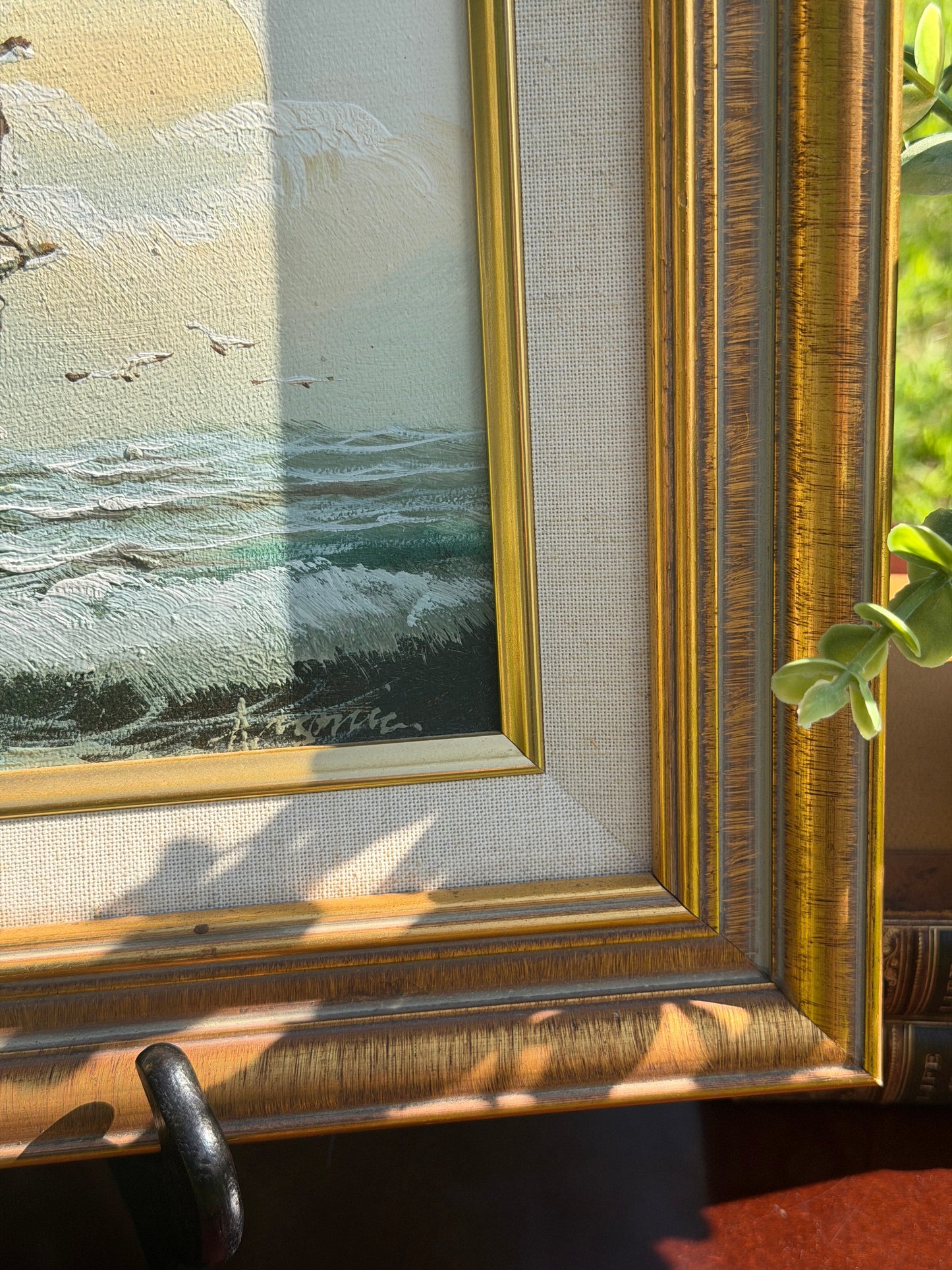 Vintage Oil Painting – Tall Ship in Stormy Seas