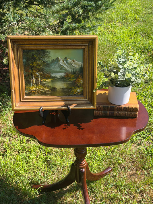 Vintage Oil on Board Alpine Mountain Landscape Painting