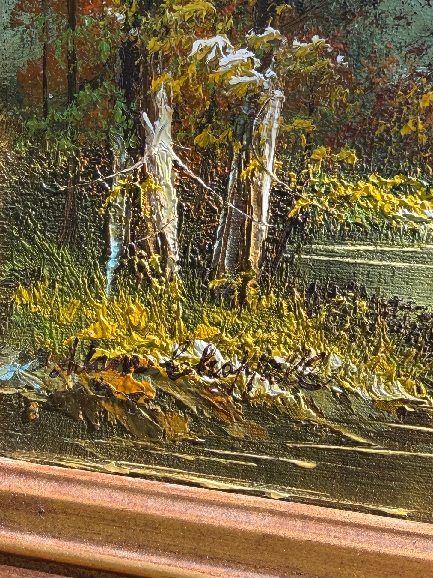 Vintage Oil on Board Alpine Mountain Landscape Painting
