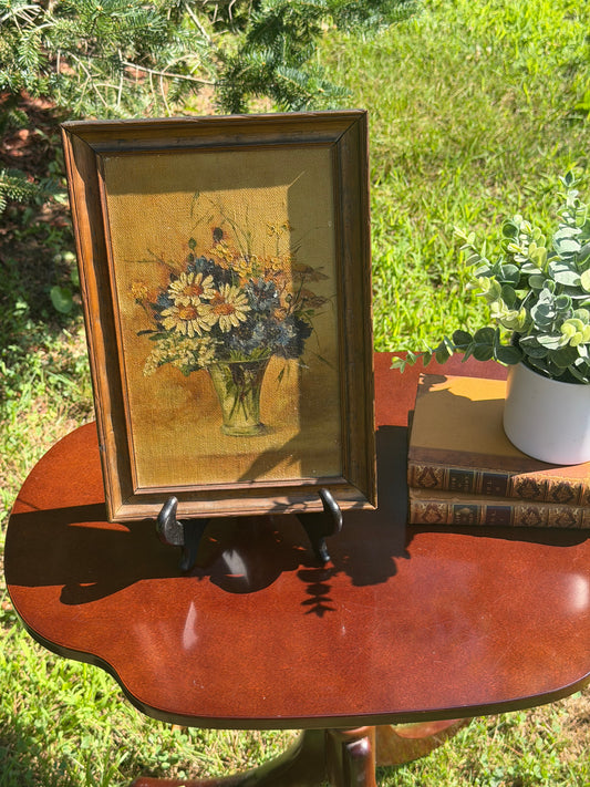 Vintage Painting – Daisy & Wildflower Bouquet Still Life
