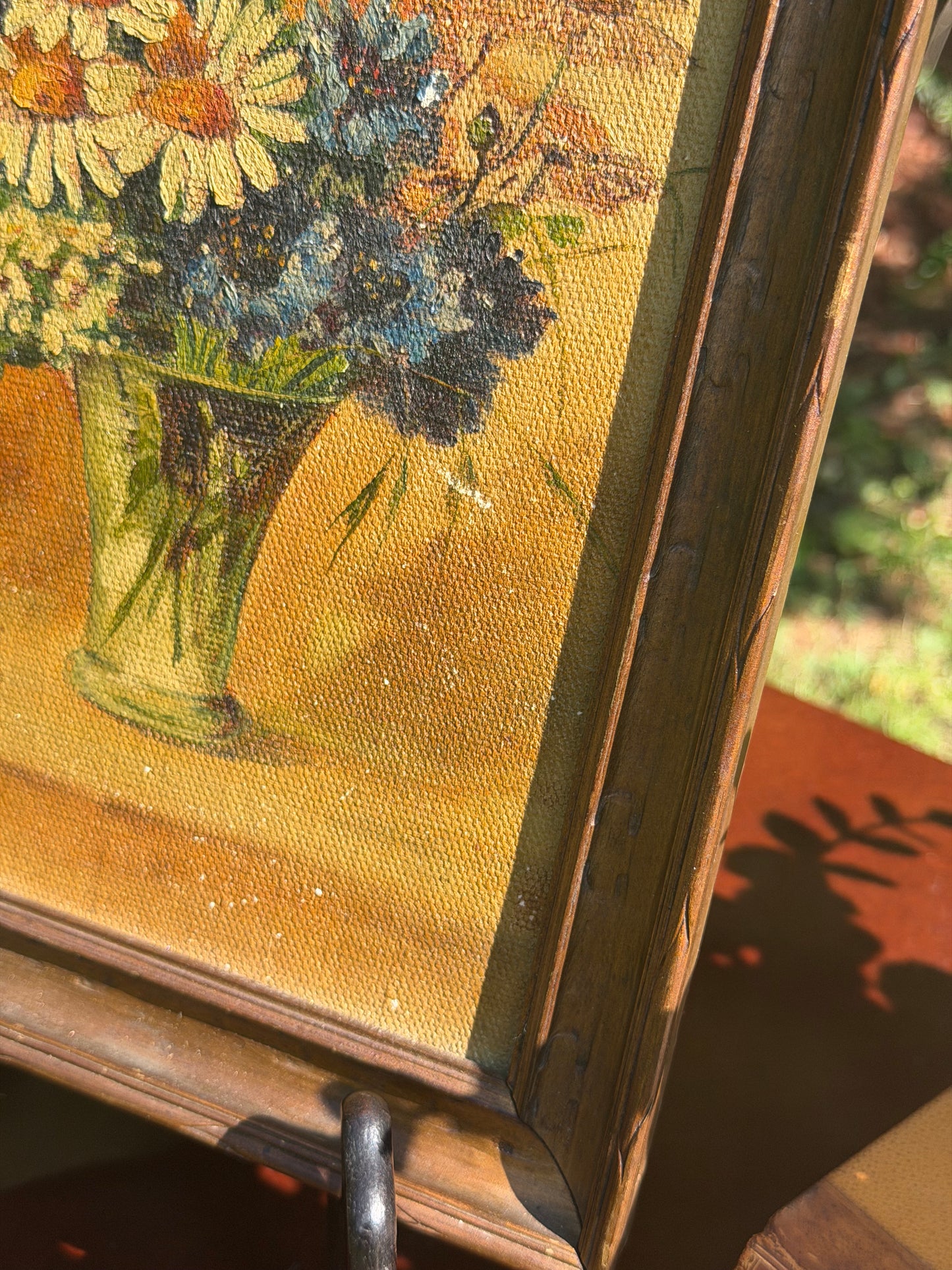Vintage Painting – Daisy & Wildflower Bouquet Still Life