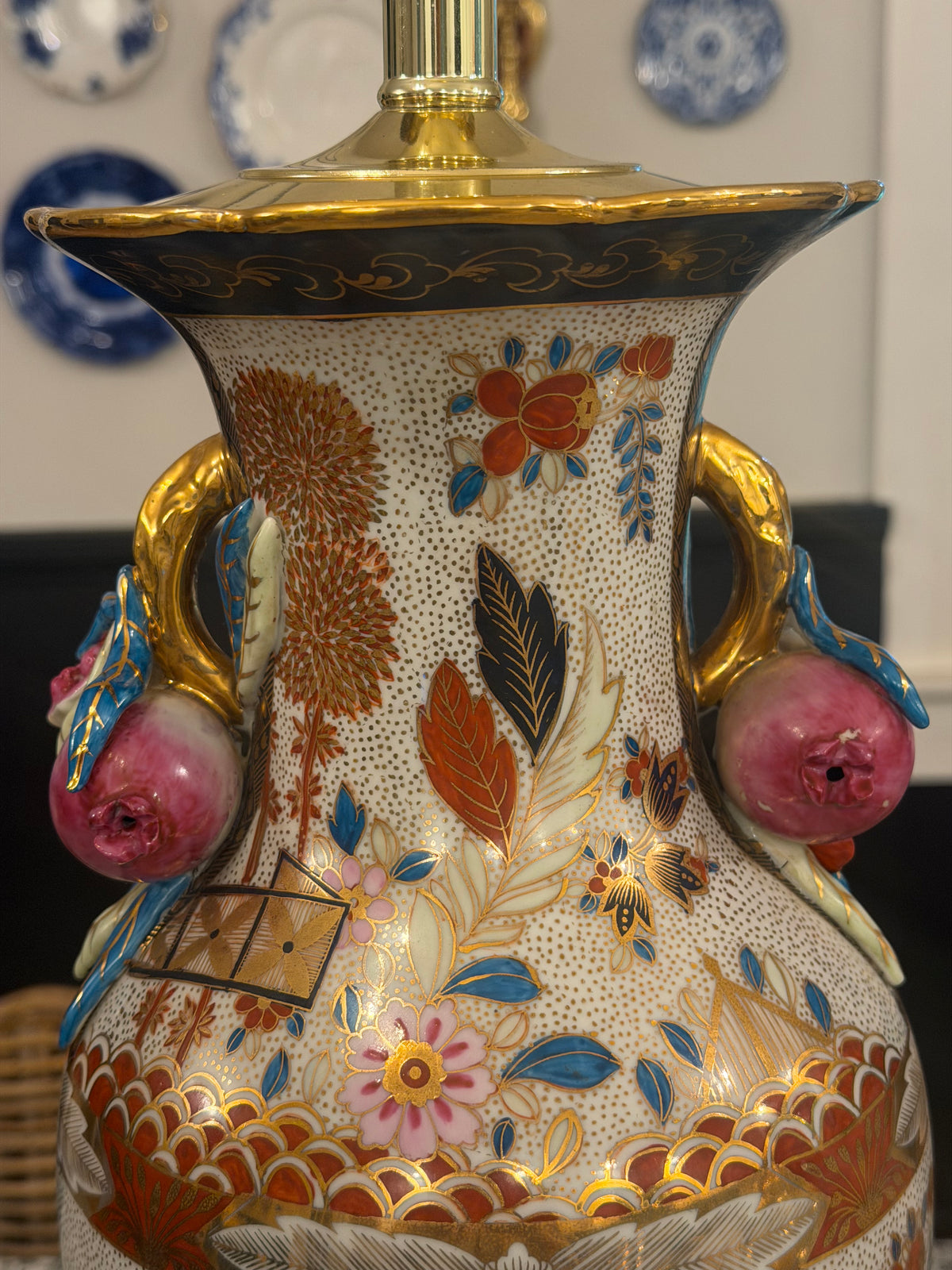 Imari-Style Hand-Painted Porcelain Table Lamp