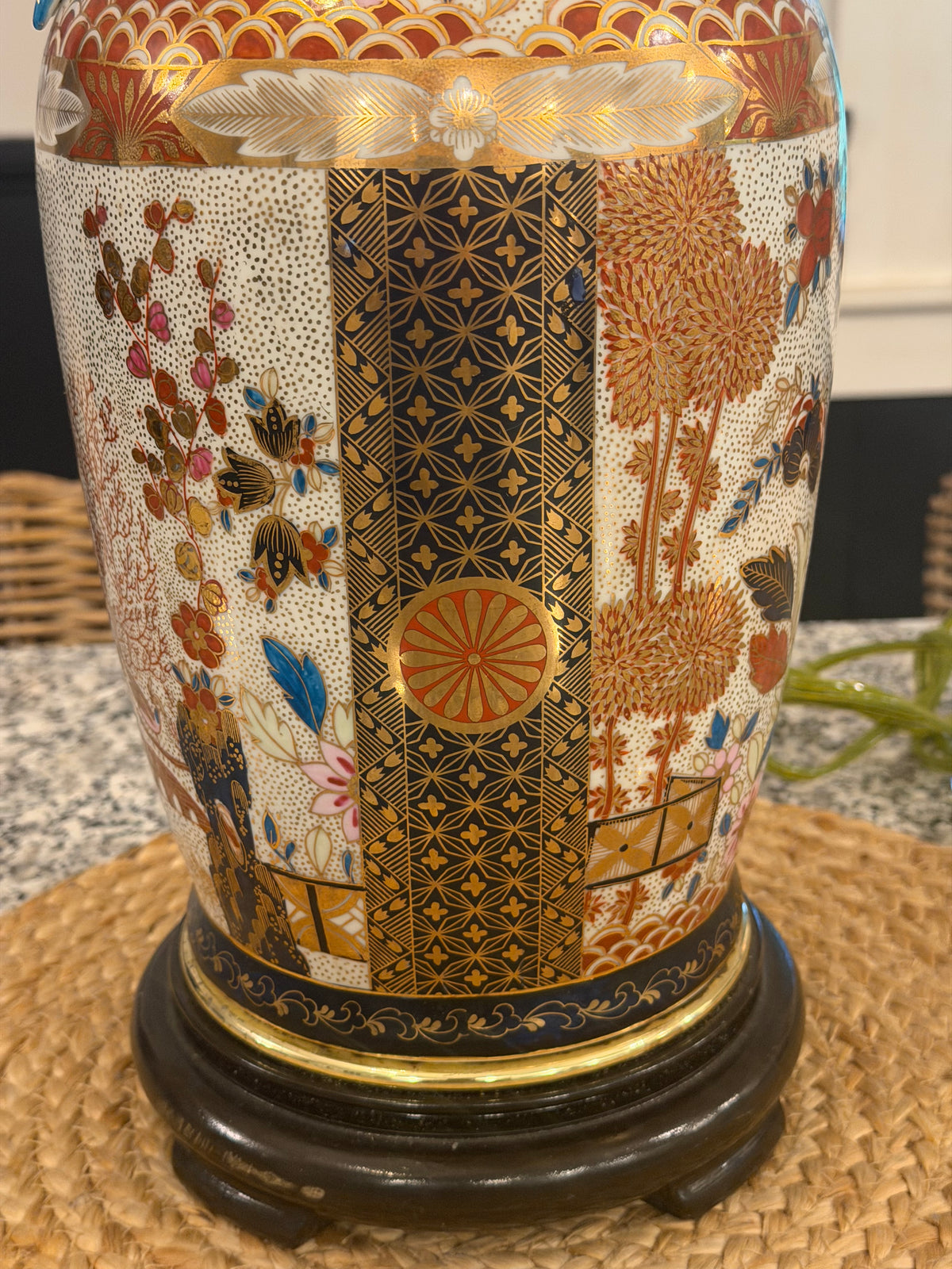 Imari-Style Hand-Painted Porcelain Table Lamp