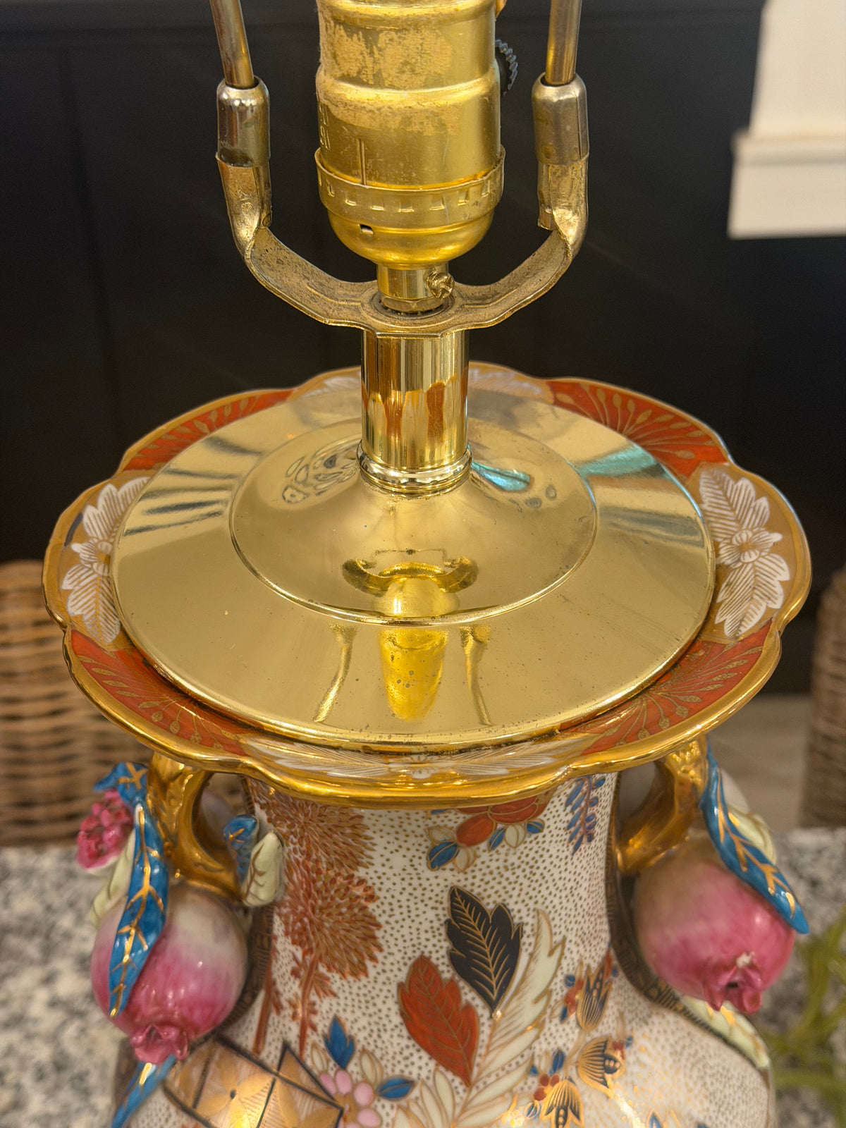 Imari-Style Hand-Painted Porcelain Table Lamp