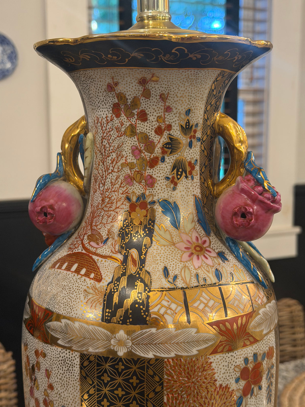 Imari-Style Hand-Painted Porcelain Table Lamp