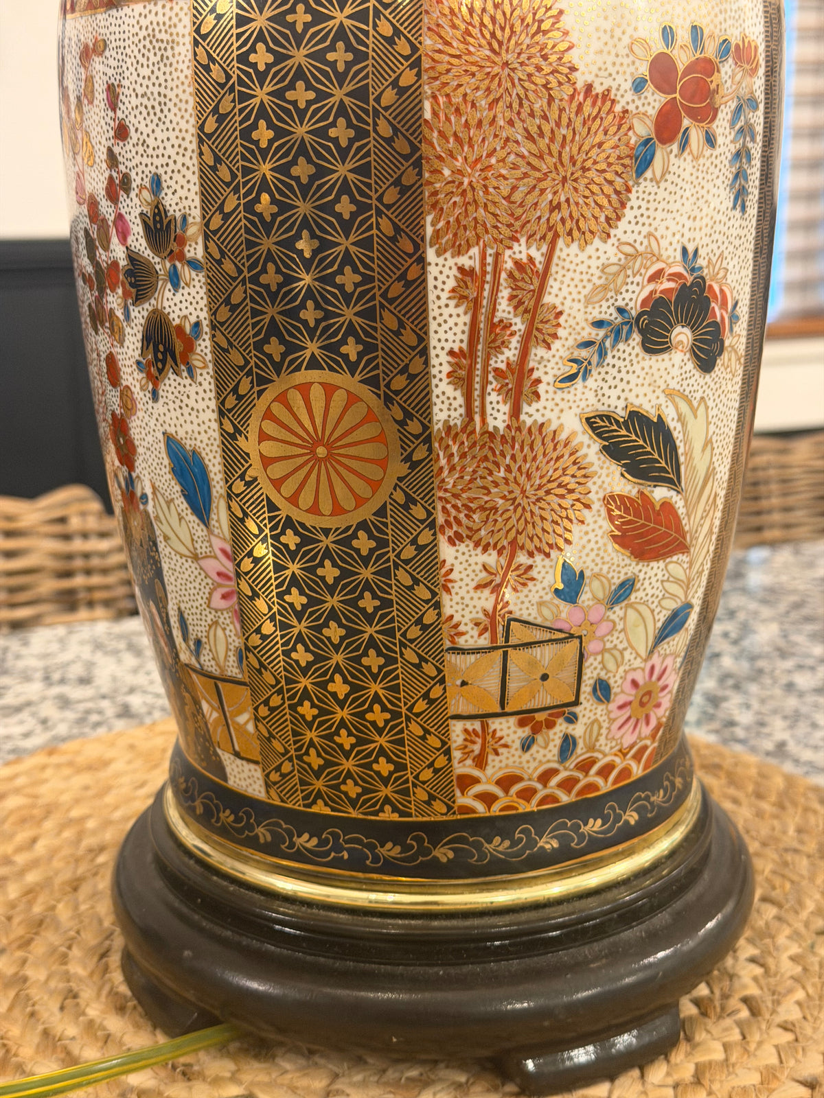 Imari-Style Hand-Painted Porcelain Table Lamp