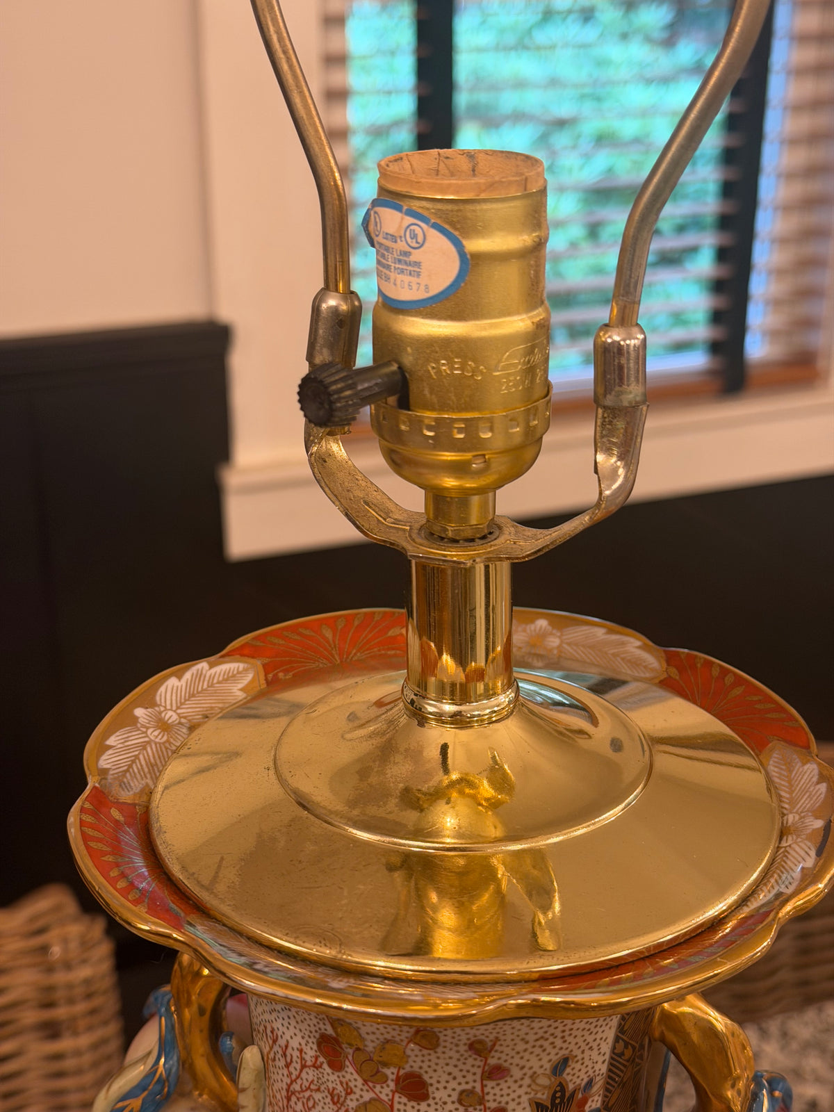 Imari-Style Hand-Painted Porcelain Table Lamp