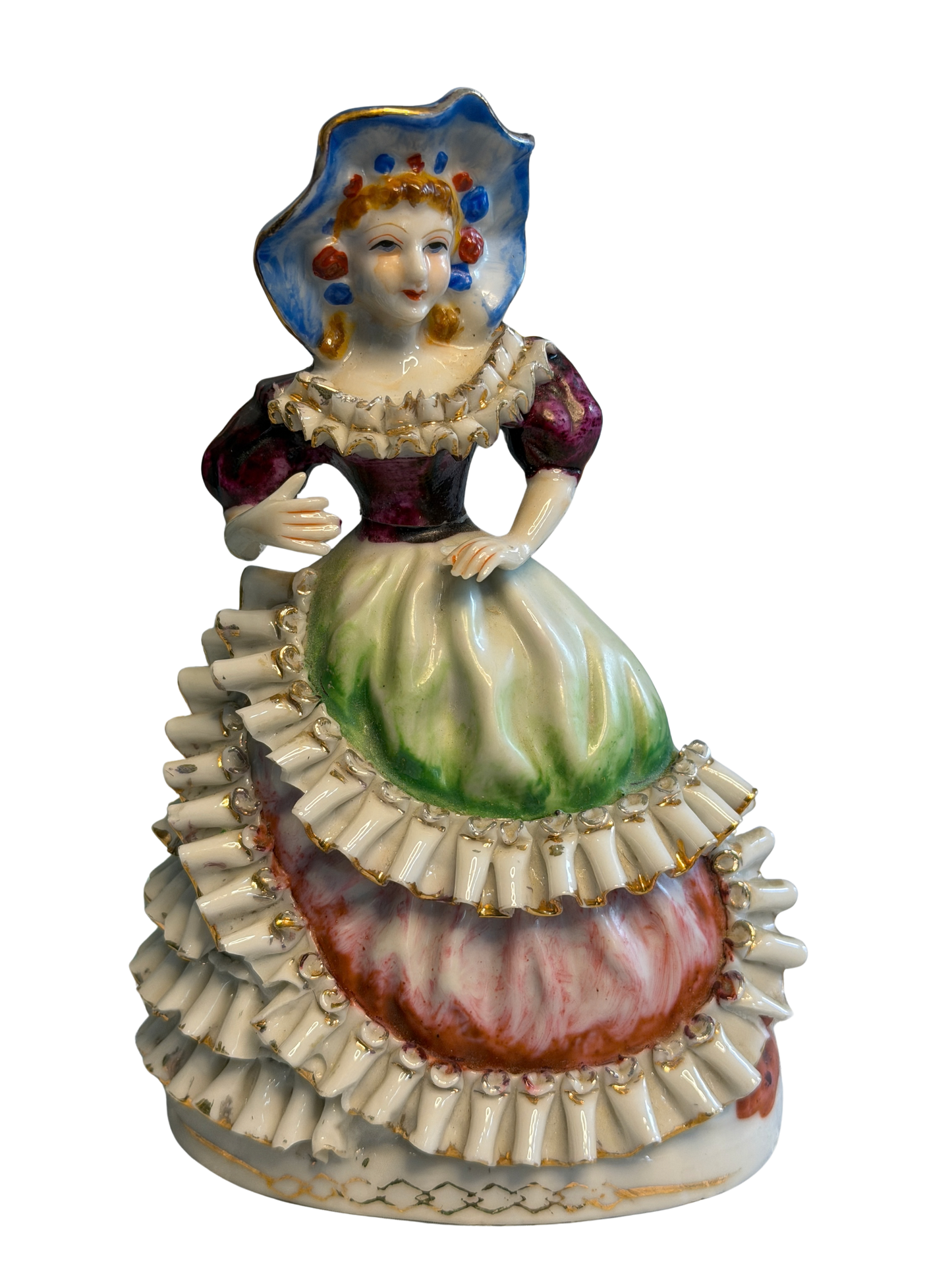 Vintage Porcelain Lady Figurine | Made in Occupied Japan | 6.5" Victorian Style Collectible