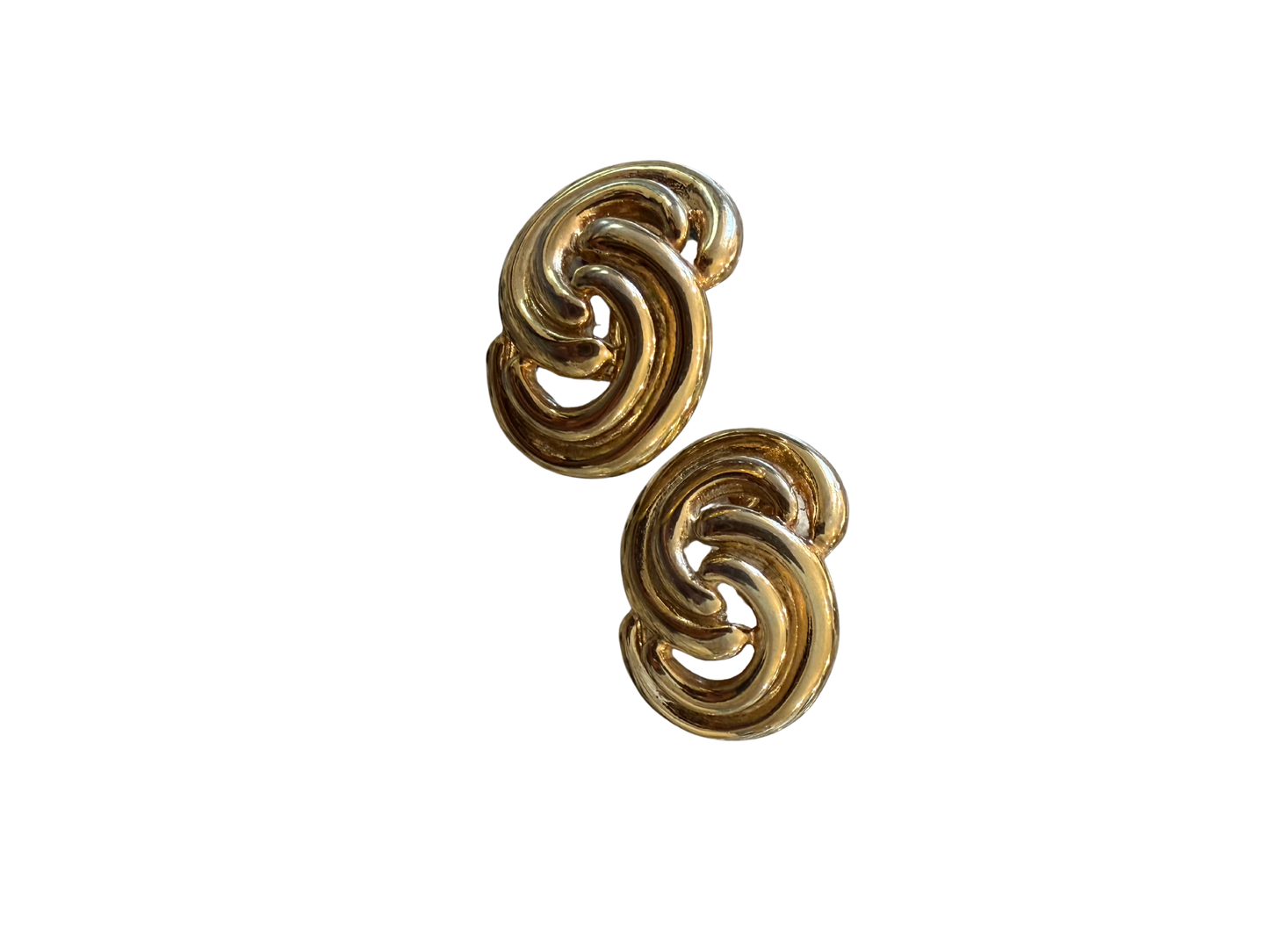 Vintage Gold Knot Clip-On Earrings
