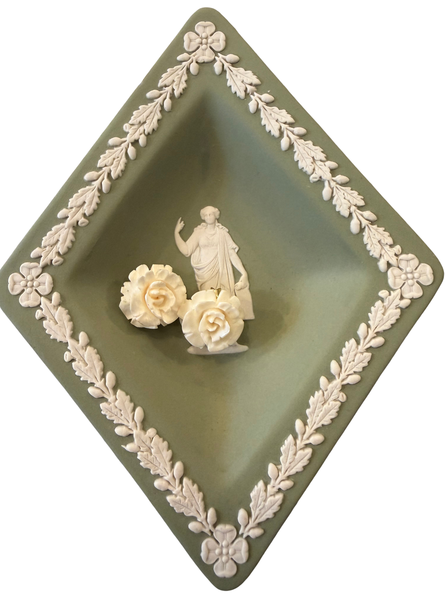 Vintage Carved Rose Clip-On Earrings