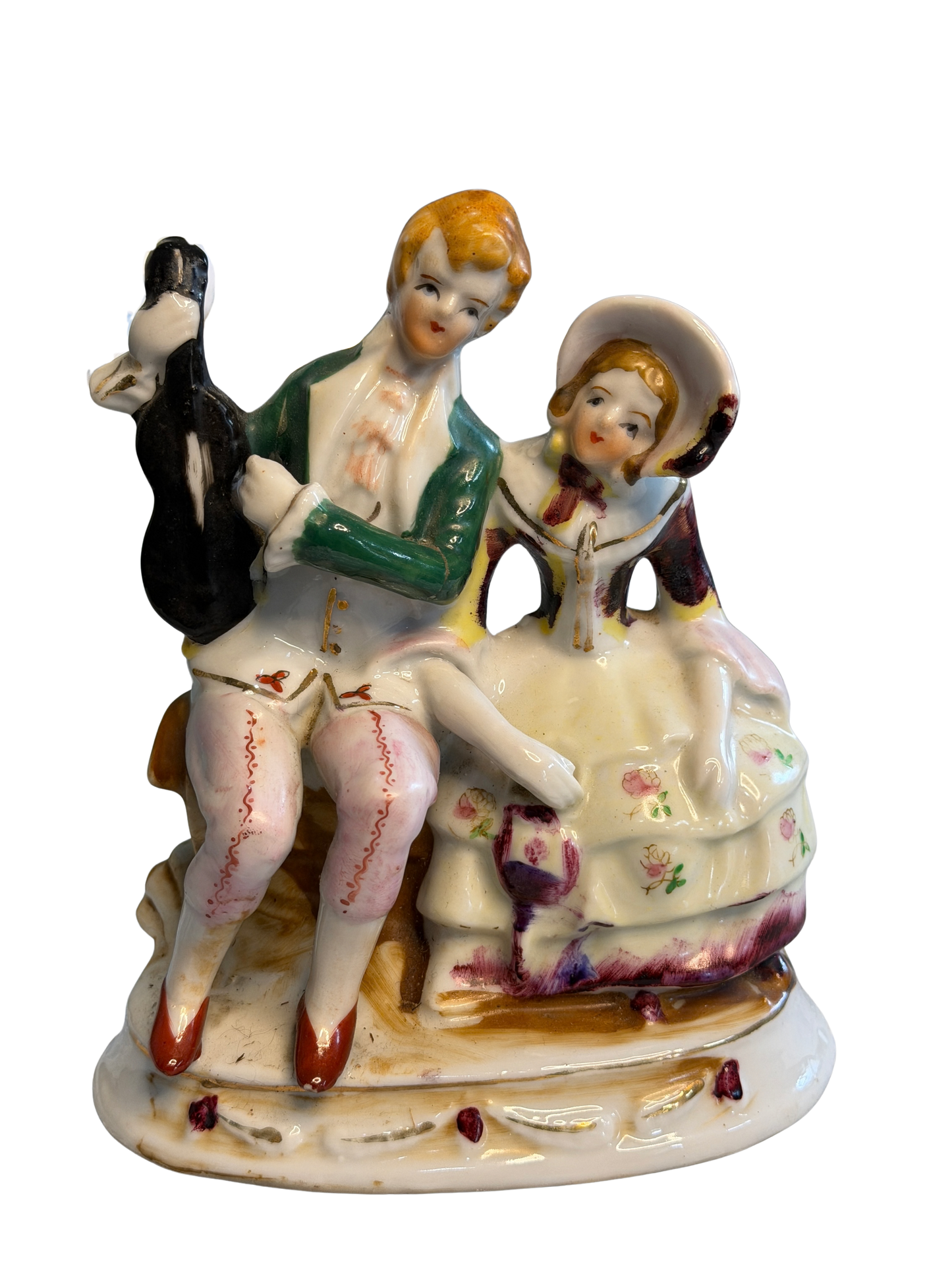 Vintage Porcelain Romantic Couple Figurine | Hand Painted | Made in Japan